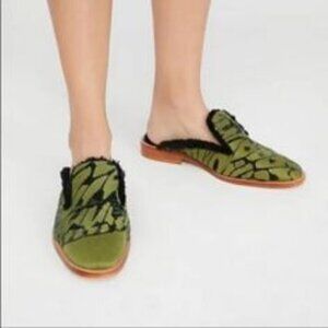 Free People Butterfly Effect Mule Shoe Green/Black